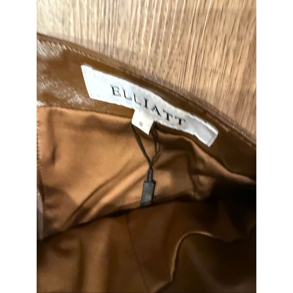 ELLIATT Vegan Leather Fringe Suit Set – Brown Blazer & Maxi Skirt size S NWT - Picture 10 of 11